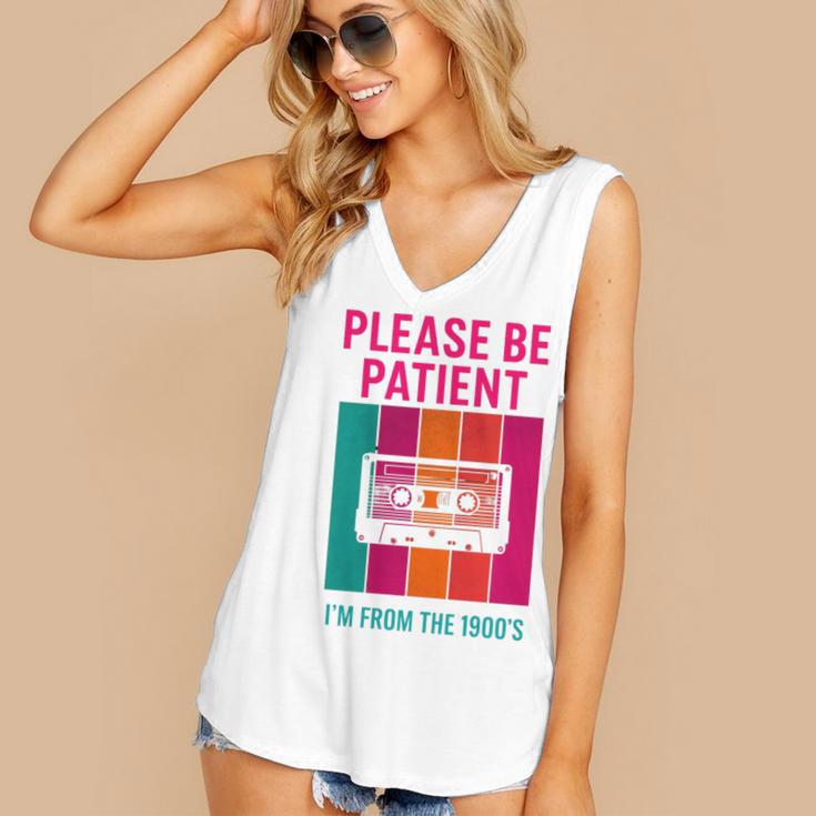 Please Be Patient I'm From The 1900s Retro Cassette Tape Premium Tri-Blend Women's V-Neck Tank Top Please Be Patient I'm From The 1900s Retro Cassette Tape Premium Tri-Blend Women's V-Neck Tank Top