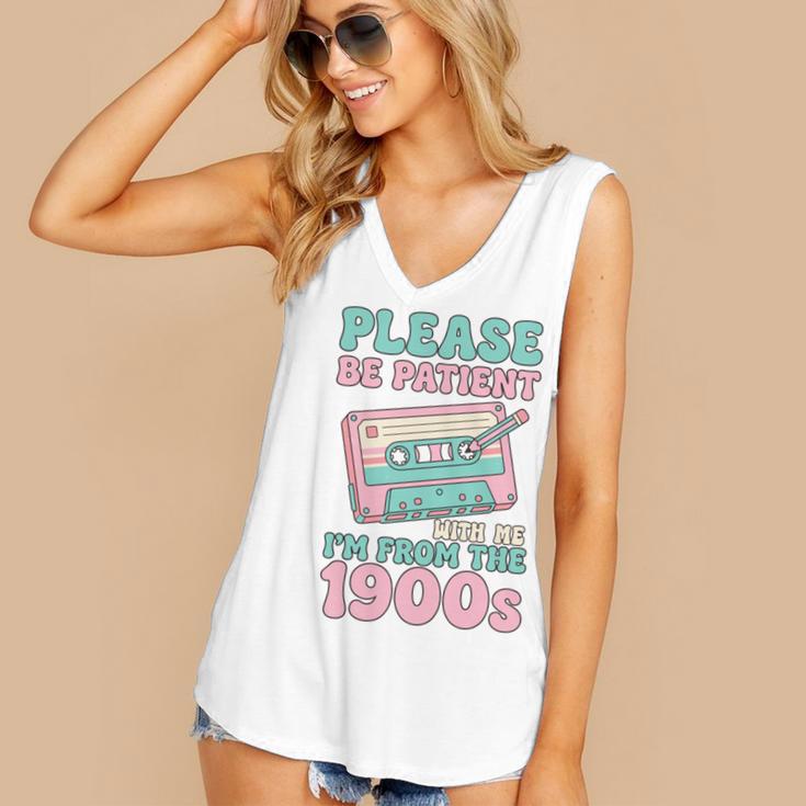 Please Be Patient With Me I'm From The 1900s Retro Cassette Women's V-Neck Tank Top
