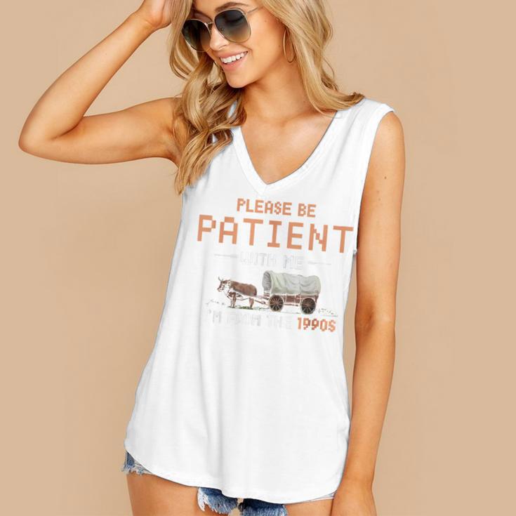 Please Be Patient With Me I'm From The 1900s Retro Trail Women's V-Neck Tank Top