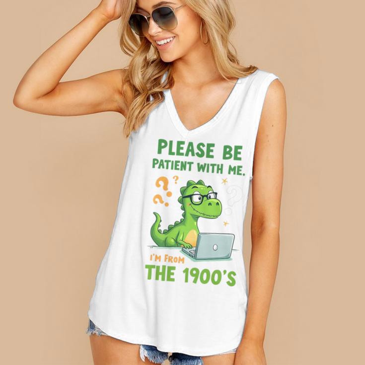 Please Be Patient With Me I'm From The 1900s Soft Tee Premium Women's V-Neck Tank Top