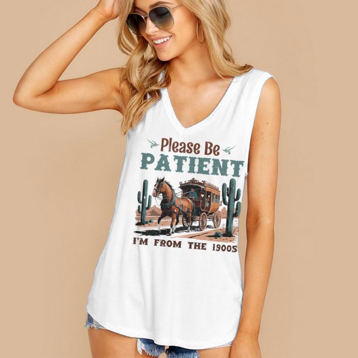 Please Be Patient I'm From The 1900s Stagecoach Western Vint Premium Tri-Blend Women's V-Neck Tank Top Please Be Patient I'm From The 1900s Stagecoach Western Vint Premium Tri-Blend Women's V-Neck Tank Top