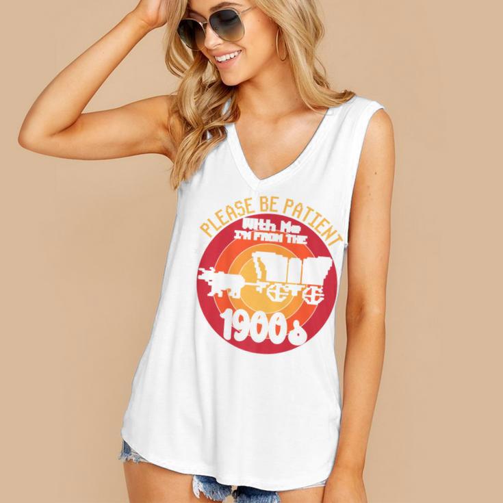 Please Be Patient With Me I'm From The 1900s Vintage Meme Premium Women's V-Neck Tank Top