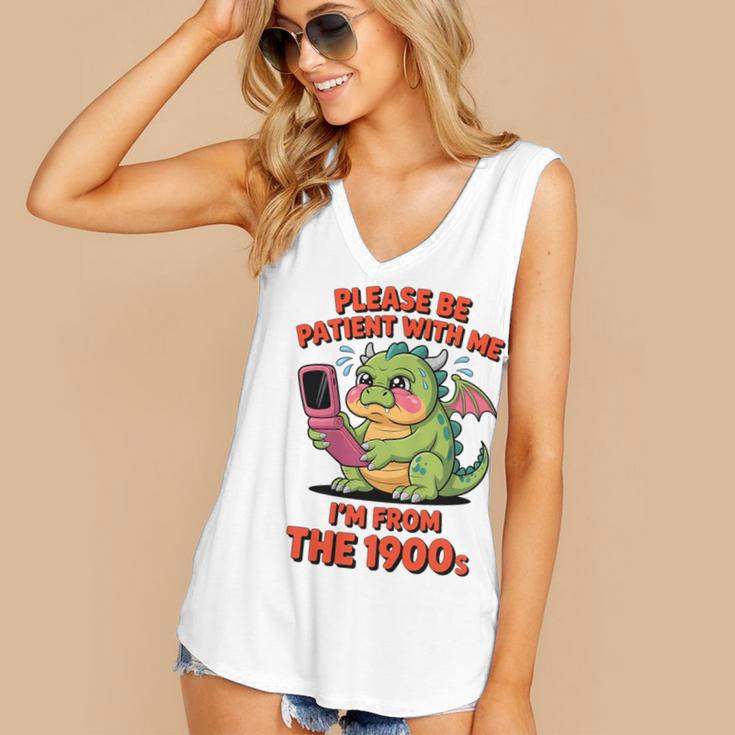 Please Be Patient I'm From The 1900s Vintage Men Women Premium Tri-Blend Women's V-Neck Tank Top