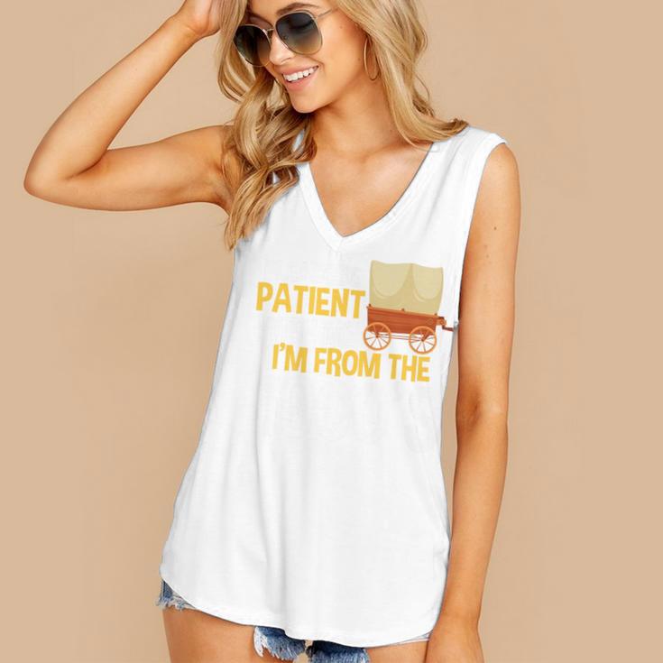 Please Be Patient With Me I'm From The 1900s Vintage Oregon Premium Women's V-Neck Tank Top