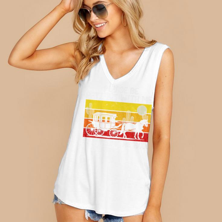 Please Be Patient With Me I'm From The 1900s Vintage Sun Set Premium Women's V-Neck Tank Top