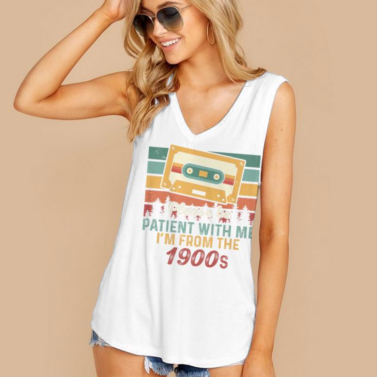 Please Be Patient-With Me I'm From The 1900s Retro Music Premium Women's V-Neck Tank Top