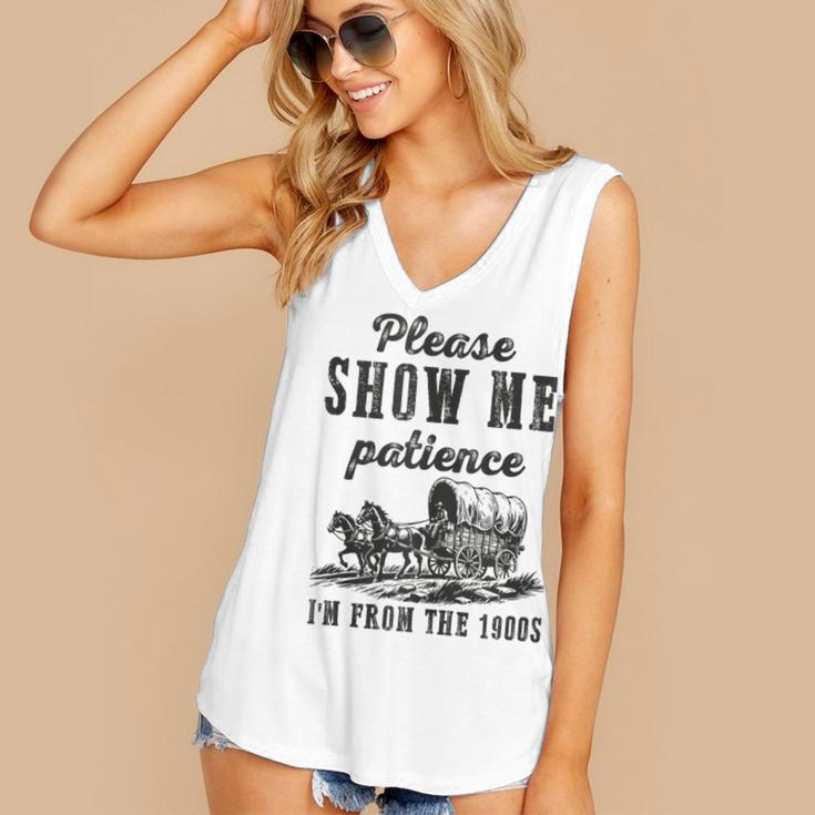 Please Show Me Patience I'm From The 1900s Vintage Horse Women's V-Neck Tank Top