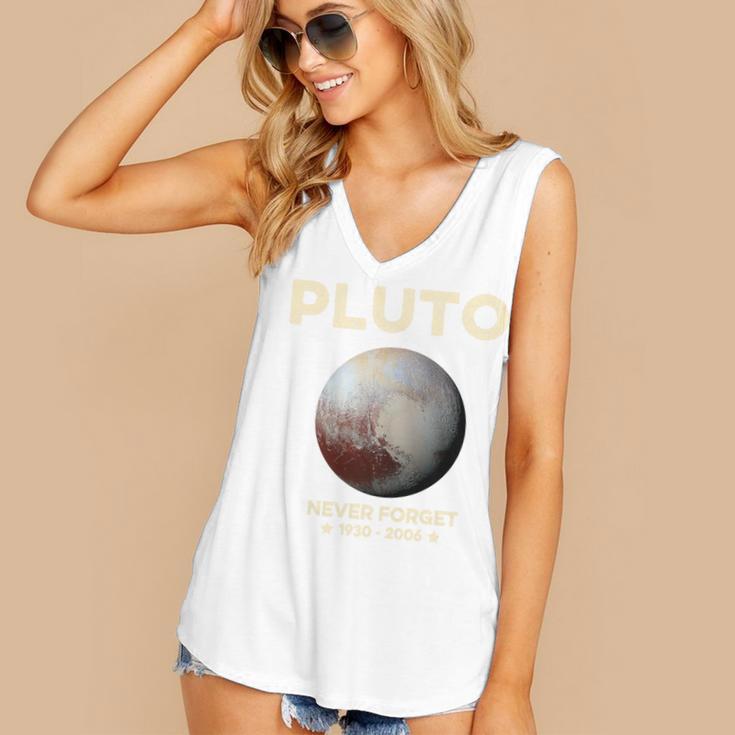 Pluto Never Forget 1930-2006 Planet Space Science Nostalgia Premium Tri-Blend Women's V-Neck Tank Top