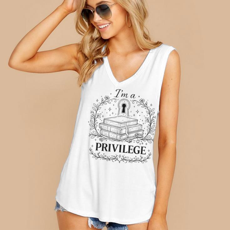 Im A Privilege Vintage Book Illustration Women's V-Neck Tank Top