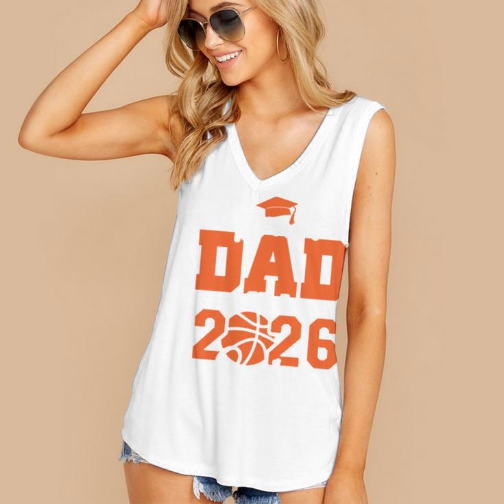 Proud Dad Of A 2026 Senior Basketball Graduation Family Women's V-Neck Tank Top