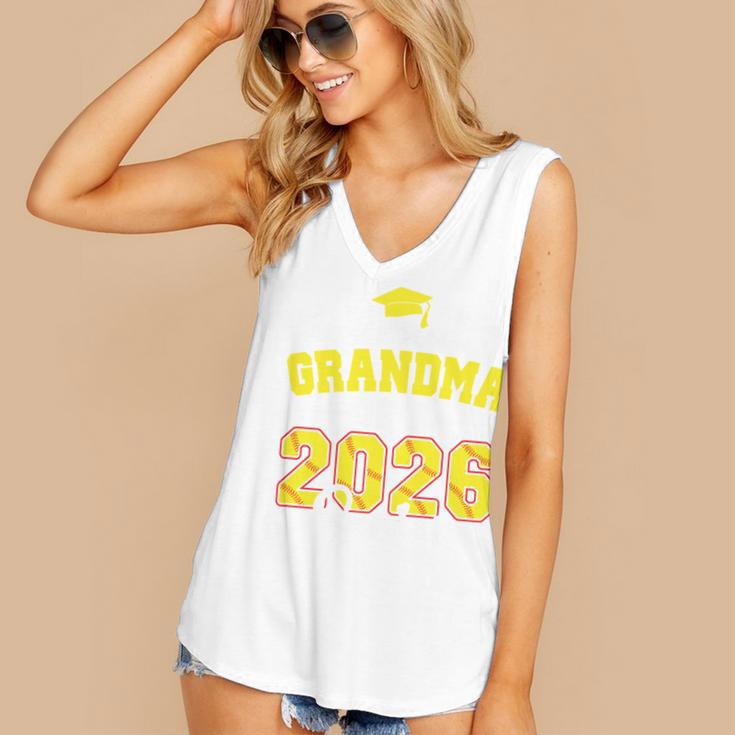 Proud Grandma Of A 2026 Senior Softball Graduation Matching Women's V-Neck Tank Top