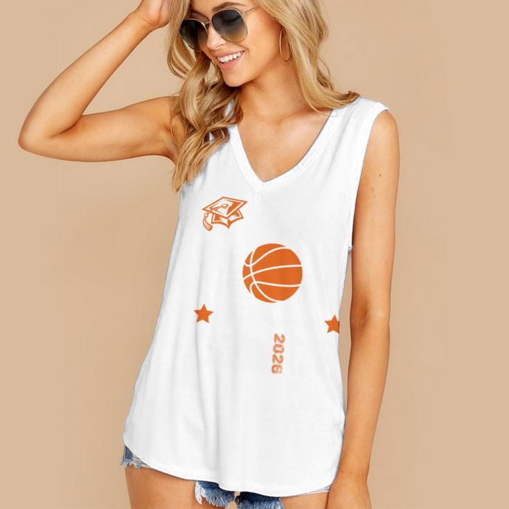 Proud Mom Of a Basketball Senior Class Of 2026 Graduation Women's V-Neck Tank Top