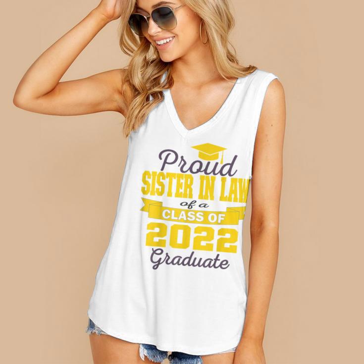 Proud Sister In Law Of 2022 Graduate Class 2022 Graduation Women's V-Neck Tank Top