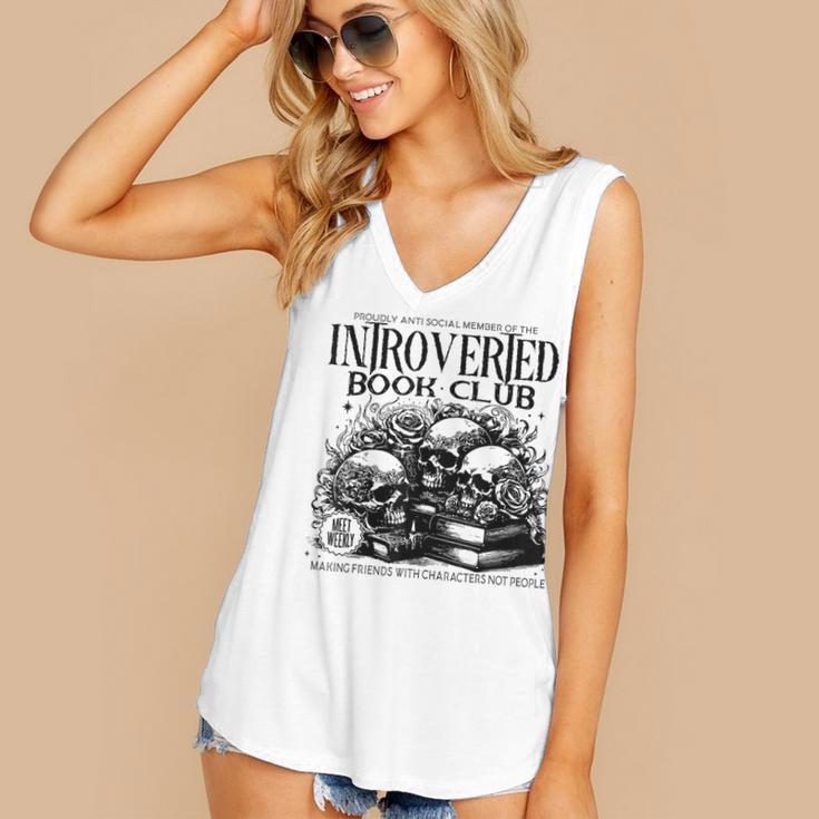Proudly Anti Social Member Of The Introverted Book Club Women's V-Neck Tank Top