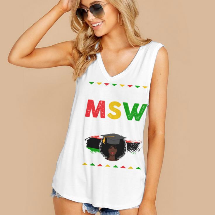 Queen MSW Social Work Grads Masters Graduation Women's V-Neck Tank Top