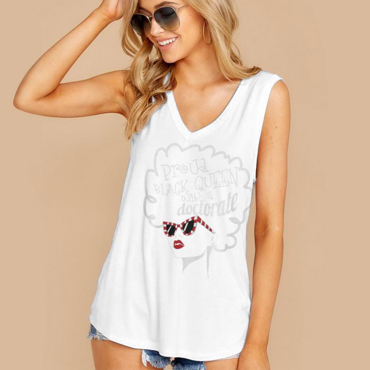 Queen PhD Doctorate Degree Graduation EdD PsyD Premium Tri-Blend Women's V-Neck Tank Top