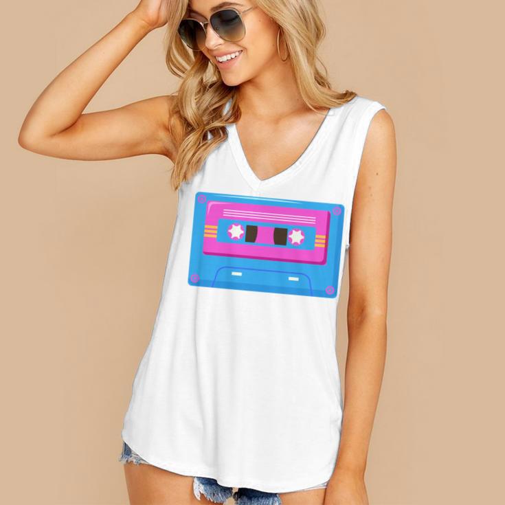 Retro Cassette Tape Tee 90s Nostalgia Aesthetic Women's V-Neck Tank Top