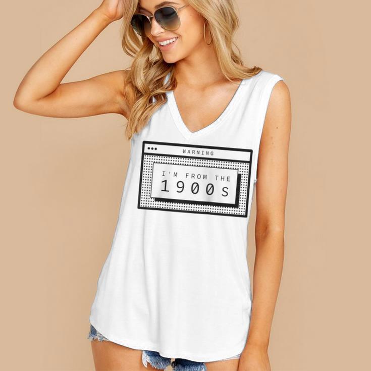 Retro Computer Screen I'm From The 1900s Birthday Raglan Baseball Tee Women's V-Neck Tank Top