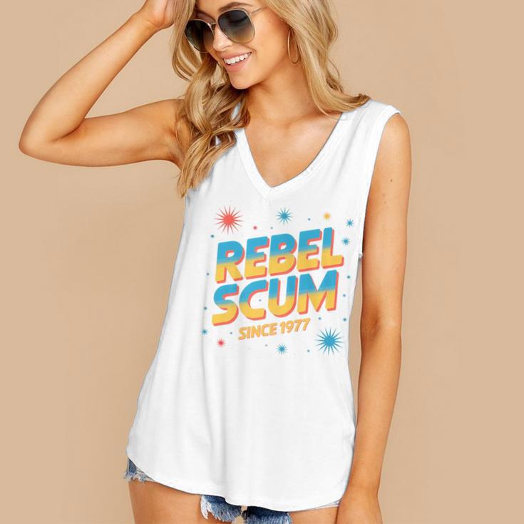 Retro Sci Fi Star Rebel 1977 Space Vintage Nerd Nostalgia Premium Women's V-Neck Tank Top Retro Sci Fi Star Rebel 1977 Space Vintage Nerd Nostalgia Premium Women's V-Neck Tank Top