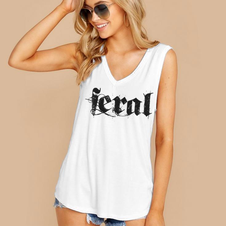 Sarcasm Women Introvert Wild Men Feral Women's V-Neck Tank Top Sarcasm Women Introvert Wild Men Feral Women's V-Neck Tank Top