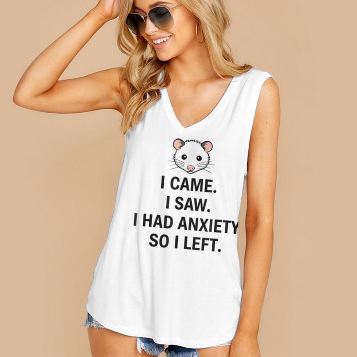 I Came I Saw I Had Anxiety So I Left Introvert Tee Women's V-Neck Tank Top I Came I Saw I Had Anxiety So I Left Introvert Tee Women's V-Neck Tank Top
