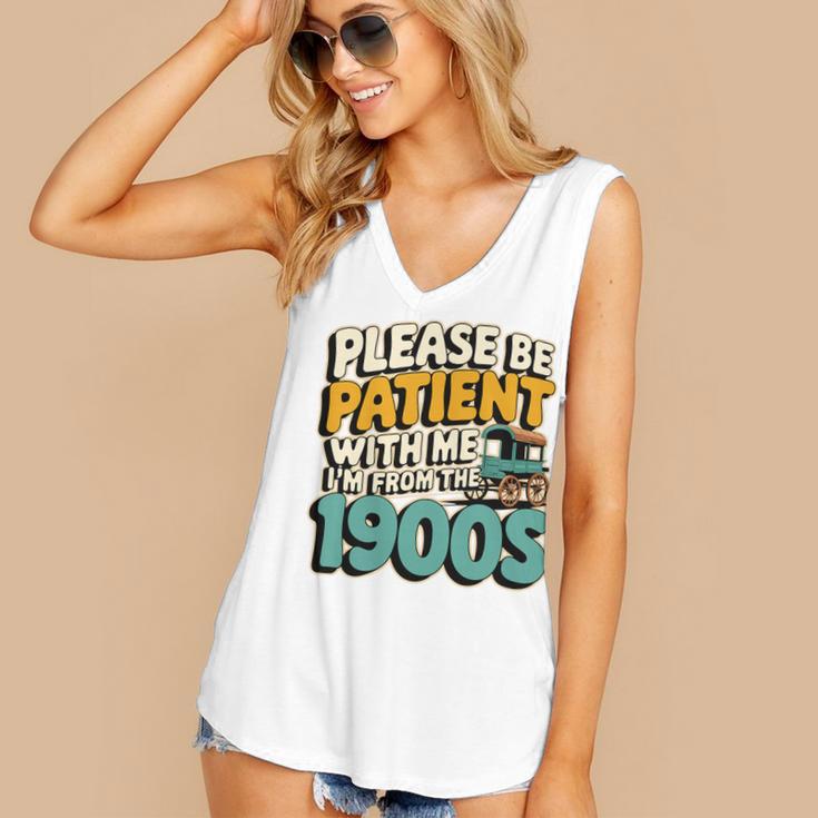 Saying Please Be Patient With Me I'm From The 1900s Premium Tri-Blend Women's V-Neck Tank Top