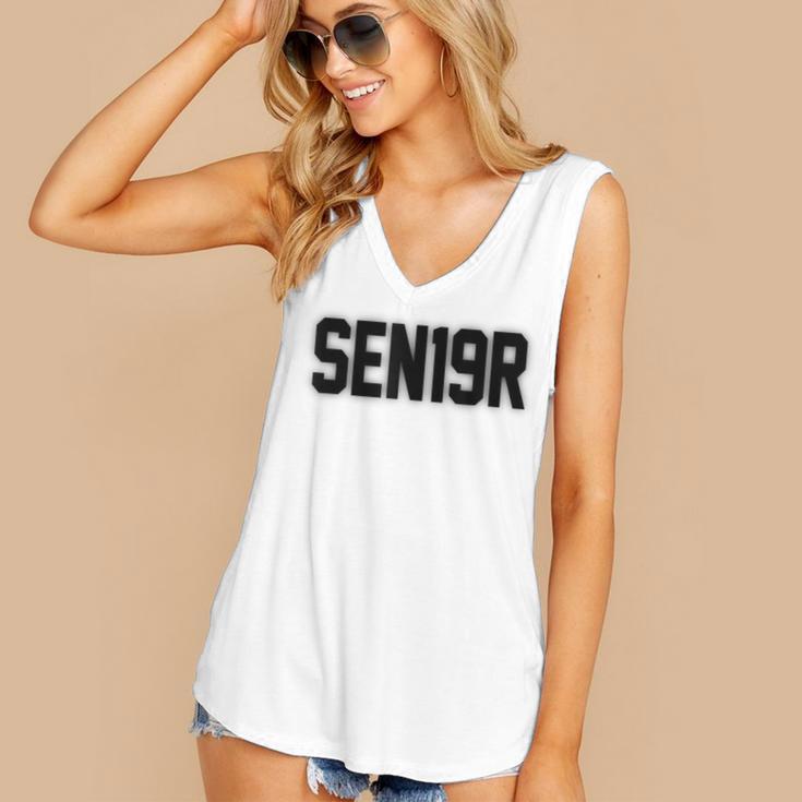 SEN19R Senior 2019 High School Graduation Party T-Shirt Women's V-Neck Tank Top