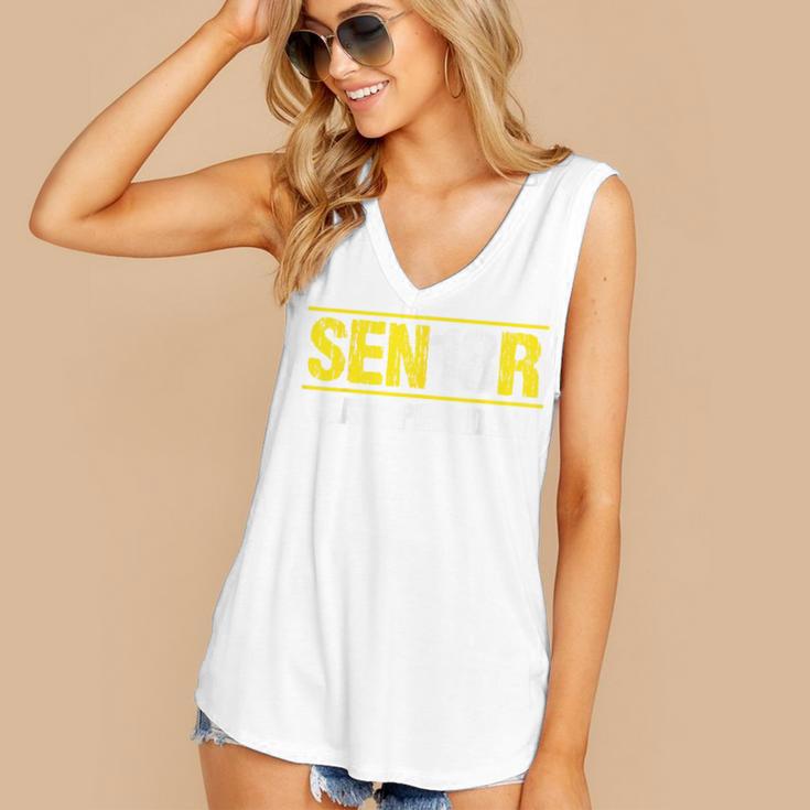 Senior 2018 Class President-School Colors Graduation Women's V-Neck Tank Top