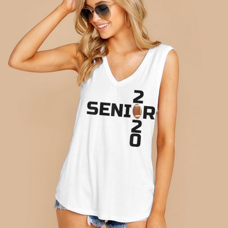 Senior 2020 Football Graduation Shirt Women's V-Neck Tank Top