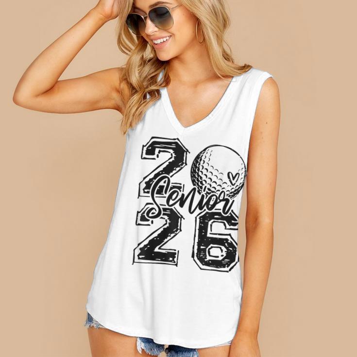 Senior 2026 Golf Player Heart Graduation Girls Teens Women's V-Neck Tank Top