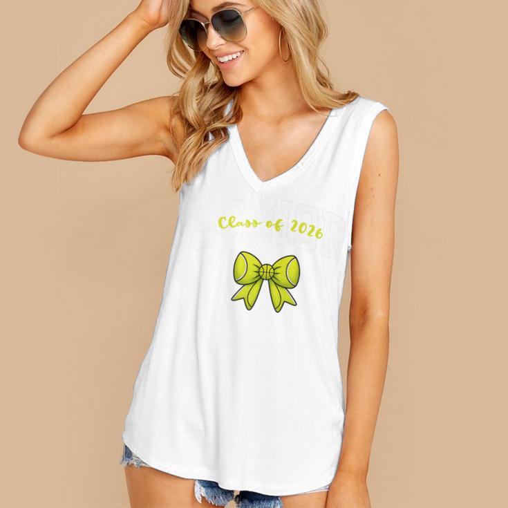 Senior Class Of 2026 Tennis Coquette Bow Graduation Premium Women's V-Neck Tank Top