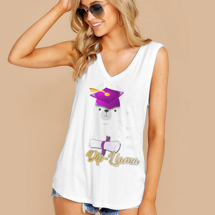 Senior Graduation 2020 Got My Dip-Llama Diploma Llama Pun Women's V-Neck Tank Top