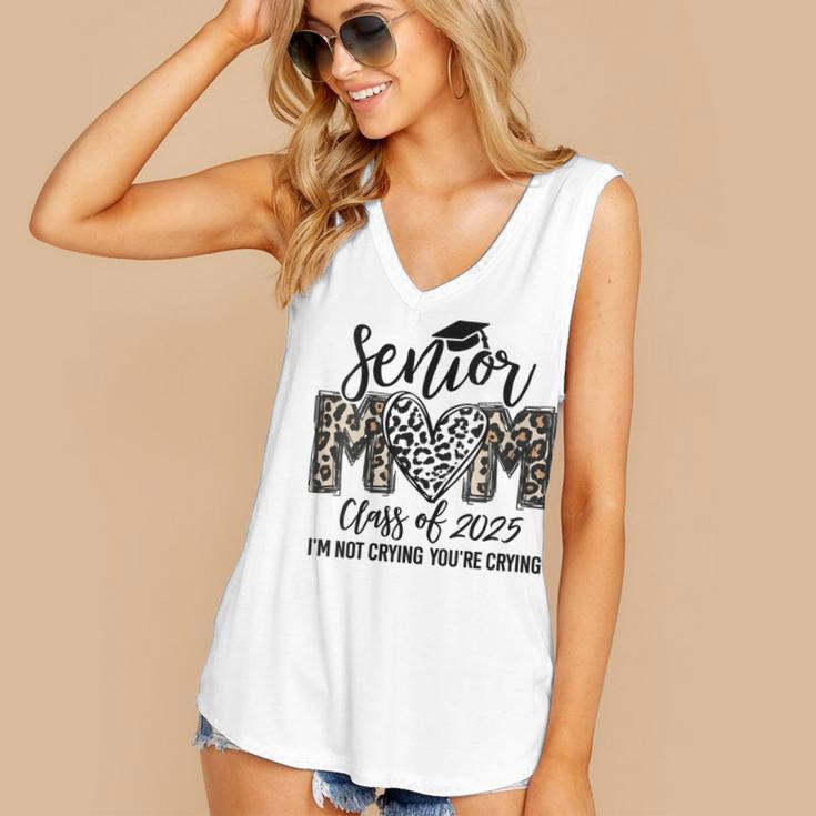 Senior Mom Class Of 2025 Senior Mama 2025 Leopard Graduation Women's V-Neck Tank Top