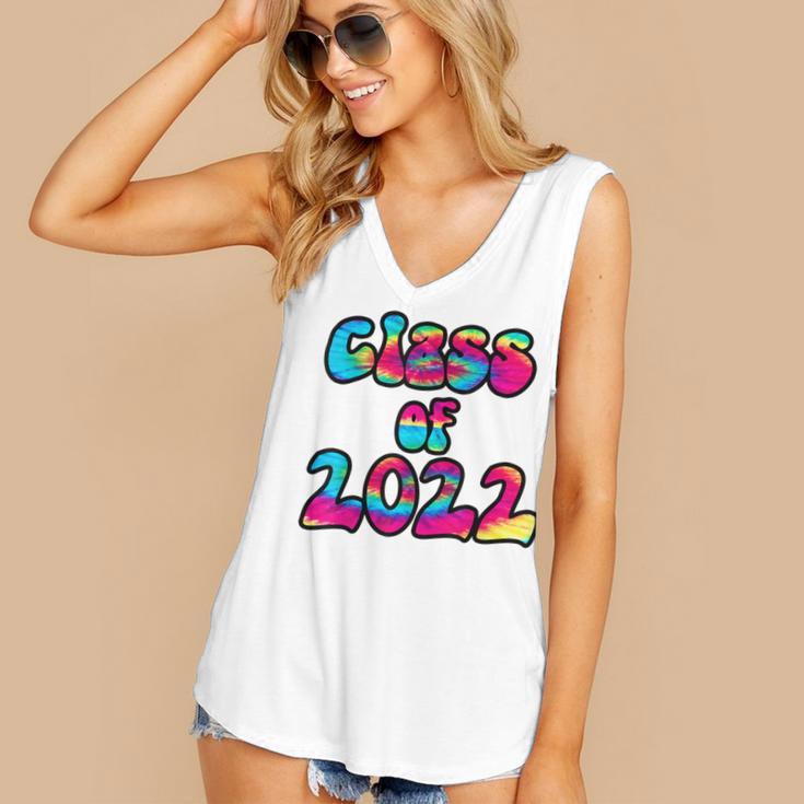 Senior Year 2022 Class Of 2022 Graduation Tie Dye Groovy Women's V-Neck Tank Top