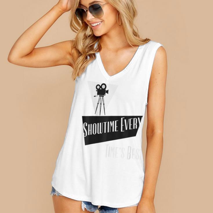 Showtime Every Moment Cinema Nostalgia Film Buff Humor Women's V-Neck Tank Top