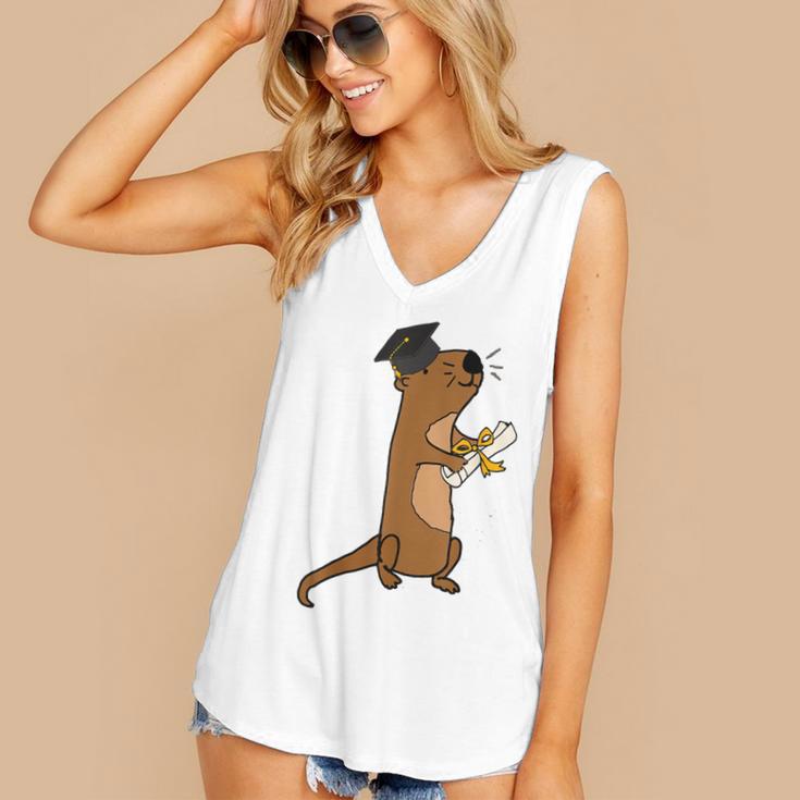SmileteesGrad Cute Sea Otter Graduation T-Shirt Women's V-Neck Tank Top