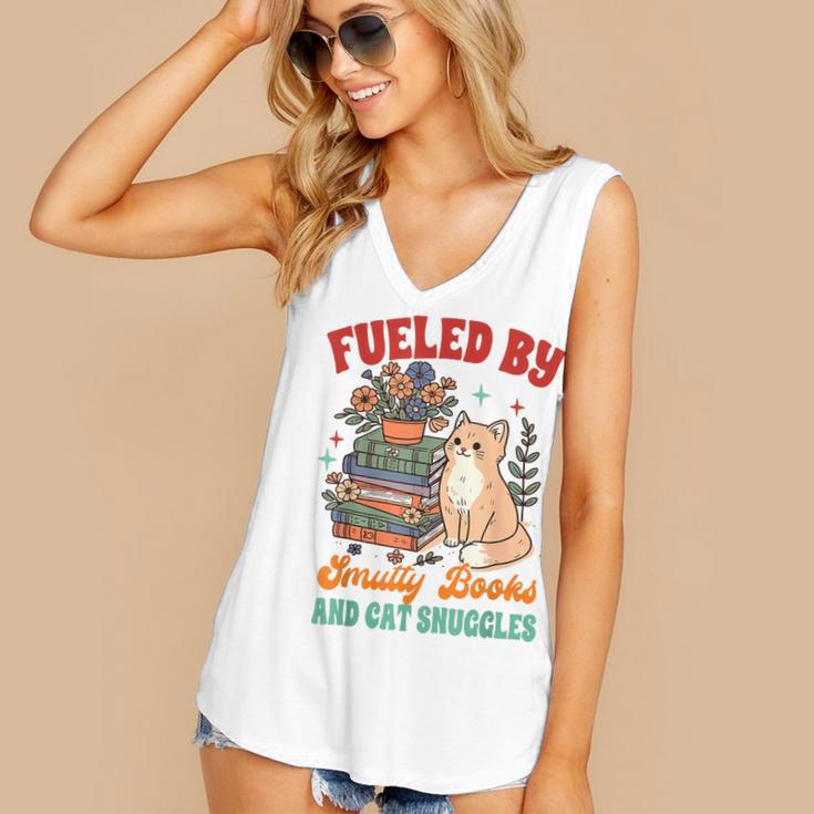 Smut Reader Cat Lover Fueled By Smutty Books & Cat Snuggles For Men Women Women's V-Neck Tank Top Smut Reader Cat Lover Fueled By Smutty Books & Cat Snuggles For Men Women Women's V-Neck Tank Top