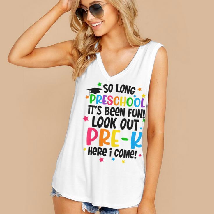 So Long Preschool Pre-K Here I Come Graduation Women's V-Neck Tank Top