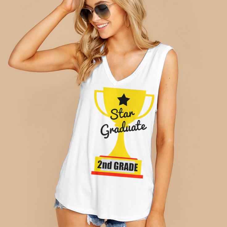 Star Graduate Second Grade Graduation Trophy Cup Women's V-Neck Tank Top