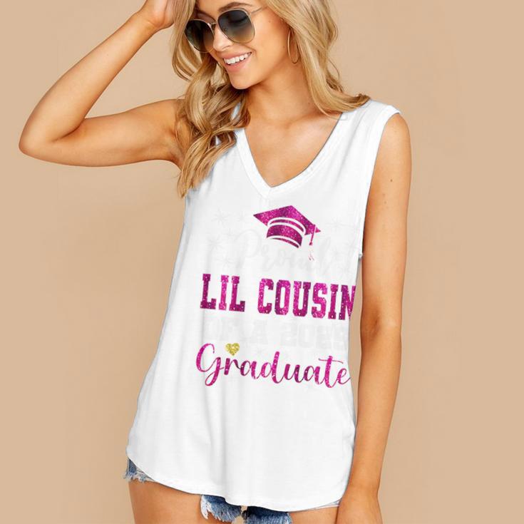 Super Proud Little Cousin Of 2025 Graduate Graduation Family Premium Tri-Blend Women's V-Neck Tank Top