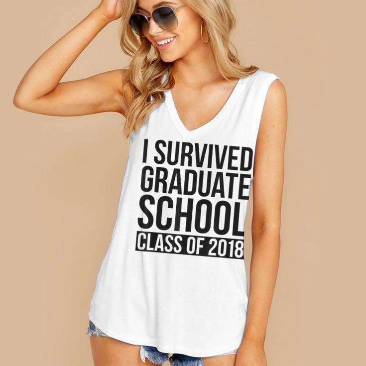 I Survived Graduate School Class Of 2018 Graduation Women's V-Neck Tank Top