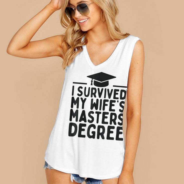I Survived My Wife's Masters Degree Graduation Class Of 2025 Women's V-Neck Tank Top