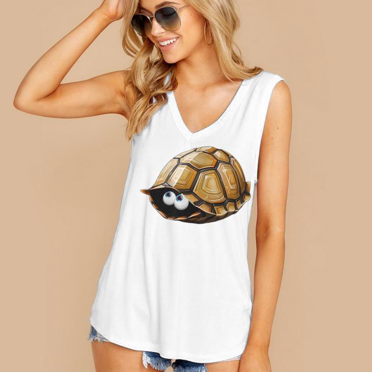 Timid Turtle Cute Introvert Misanthropic Antisocial Women's V-Neck Tank Top Timid Turtle Cute Introvert Misanthropic Antisocial Women's V-Neck Tank Top