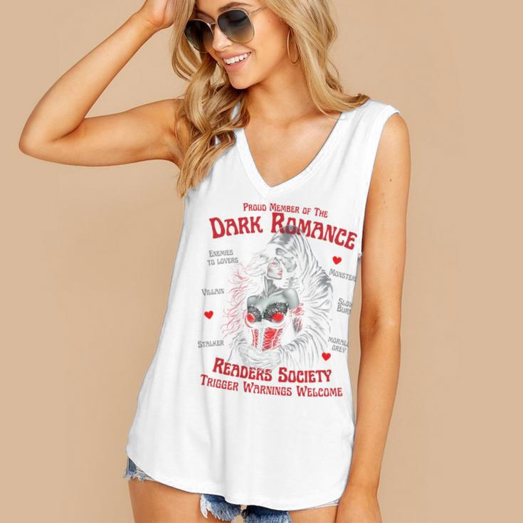 Trigger Warning Book Lover Dark Romance Smut Reader Women's V-Neck Tank Top
