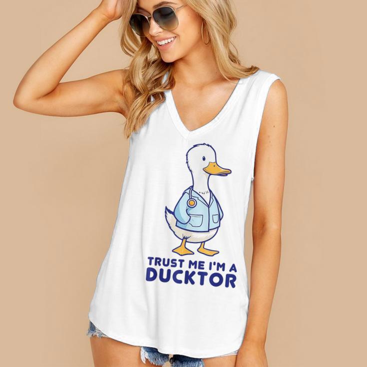 Trust Me I'm a Ducktor Doctor Sayings Graduation Women's V-Neck Tank Top