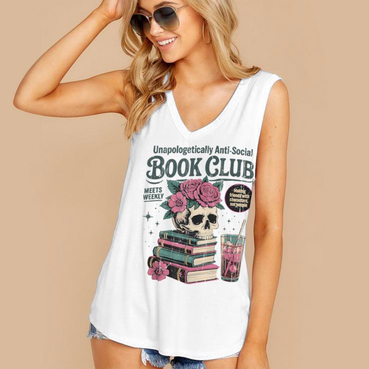 Unapologetically Anti Social Book Club Women's V-Neck Tank Top