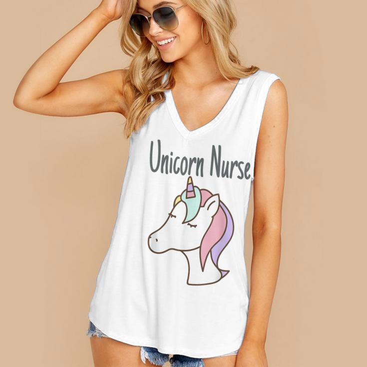 Unicorn RN GraduationShirt Nurse Shirts Women's V-Neck Tank Top