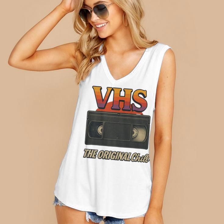 VHS Tape Nostalgia Old School Technology Humor Premium Women's V-Neck Tank Top