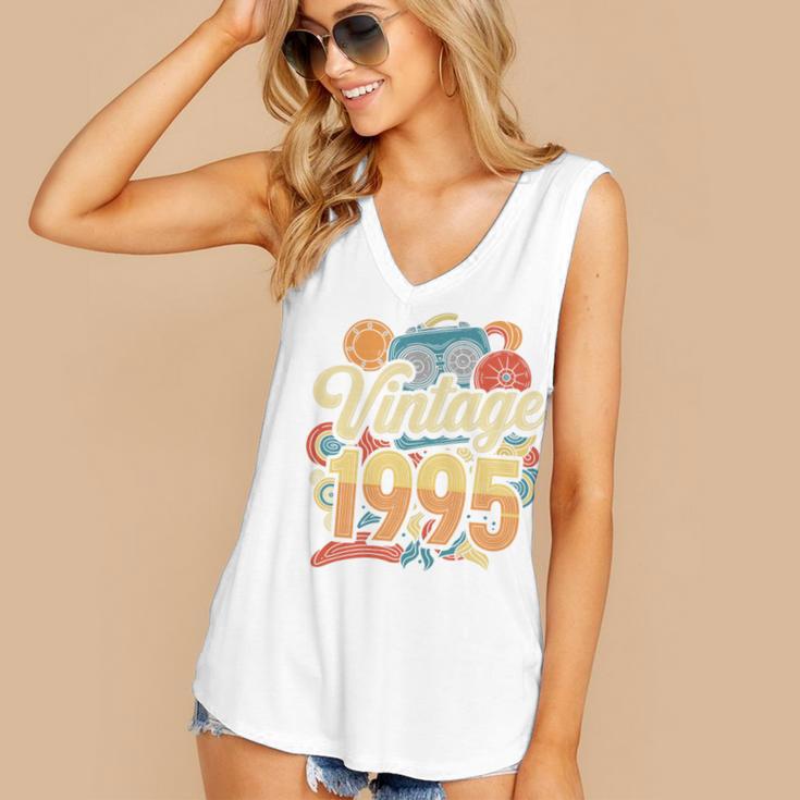 Vintage 1995 Retro Classic 90s Nostalgia Throwback Vibe Premium Tri-Blend Women's V-Neck Tank Top