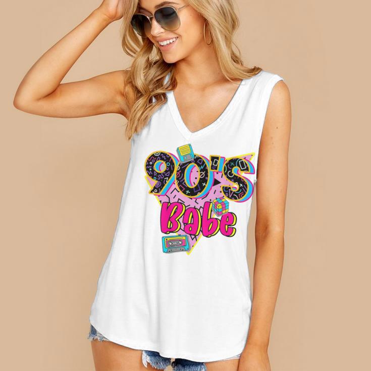 Vintage 90's Babe Party Back To 90s Cassette Nostalgia Premium Tri-Blend Women's V-Neck Tank Top Vintage 90's Babe Party Back To 90s Cassette Nostalgia Premium Tri-Blend Women's V-Neck Tank Top